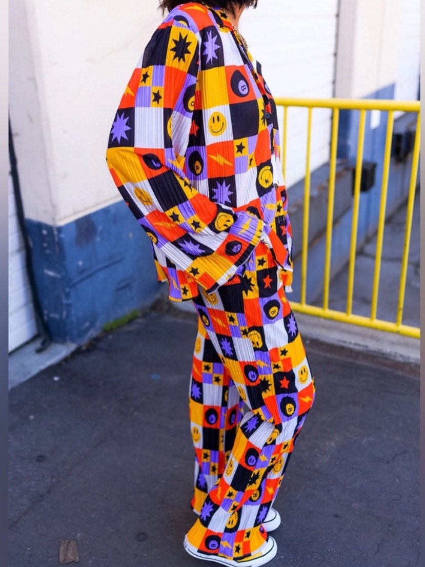 Dressed In Lala Long Sleeve Pliss Set In Not Made To Be Subtle - M — image 3 of 8